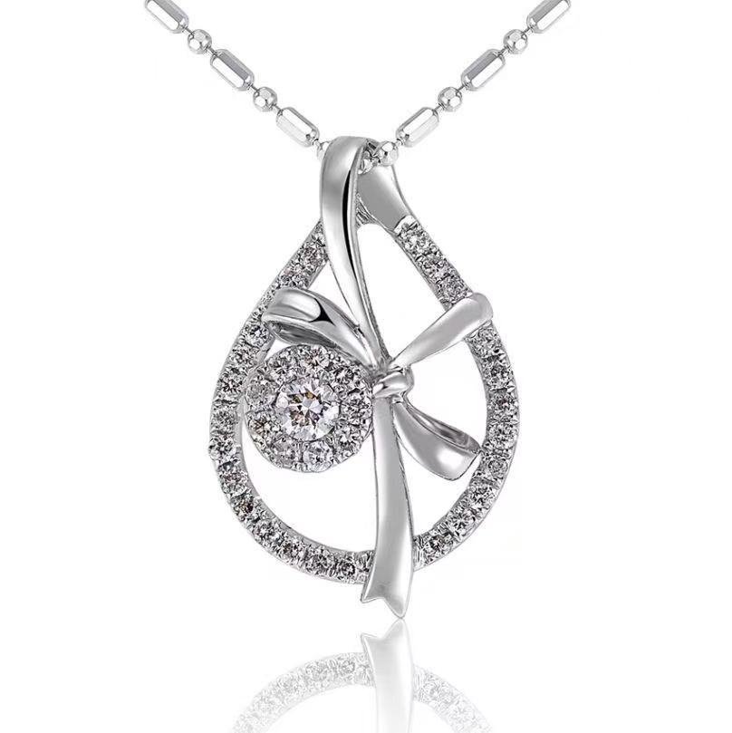 微信图片_20250422130149.jpg Pear Pendant Necklace in Silver - Image 1